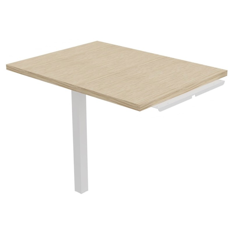 Retour de bureau Burocolor - L.80 x P.60 cm - Plateau Chêne - Pieds Blanc