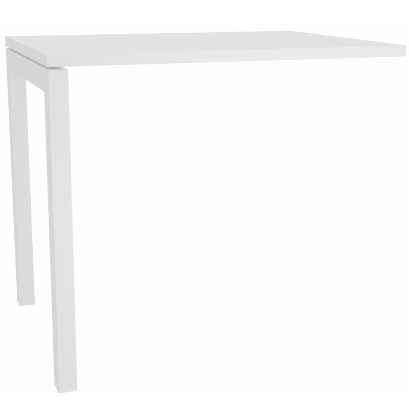 Retour de bureau Eminence - L.80 x P.60 cm - Plateau Blanc - Pieds Blanc