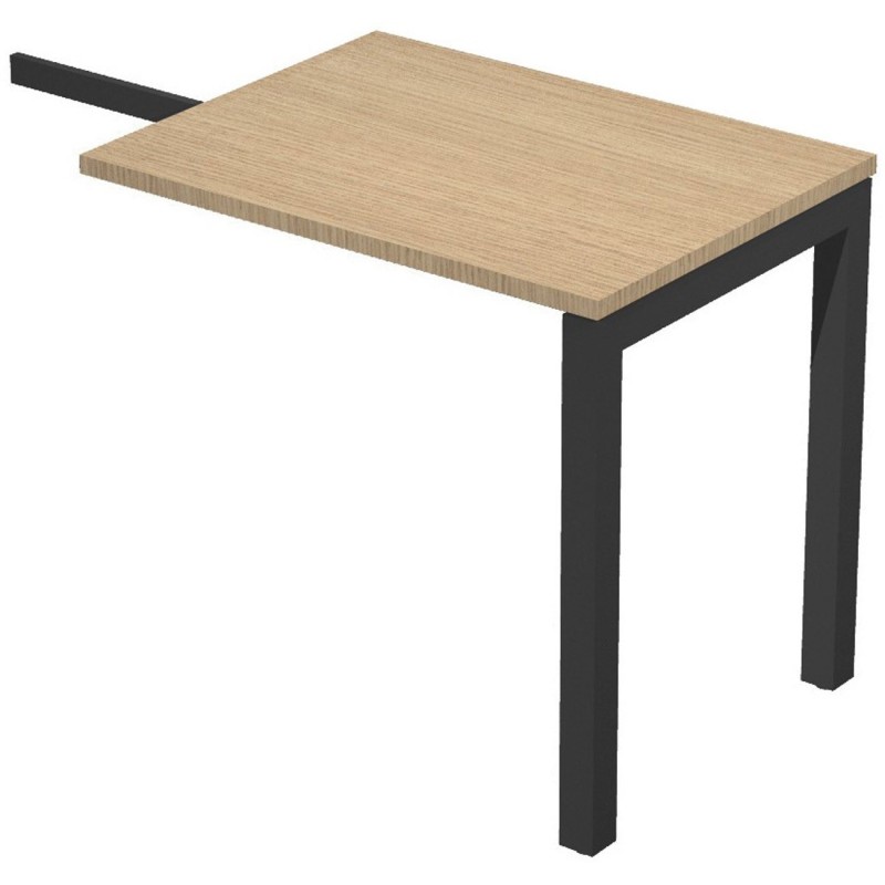 Retour de bureau Eminence - L.80 x P.60 cm - Plateau Chêne - Pieds Noir