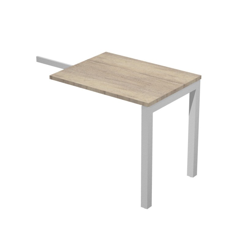 Retour de bureau Eminence - L.80 x P.60 cm - Plateau Chêne Canadien - Pieds Aluminium
