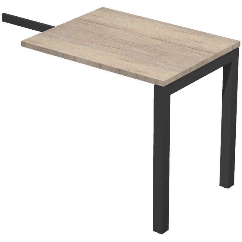 Retour de bureau Eminence - L.80 x P.60 cm - Plateau Chêne canadien - Pieds Noir
