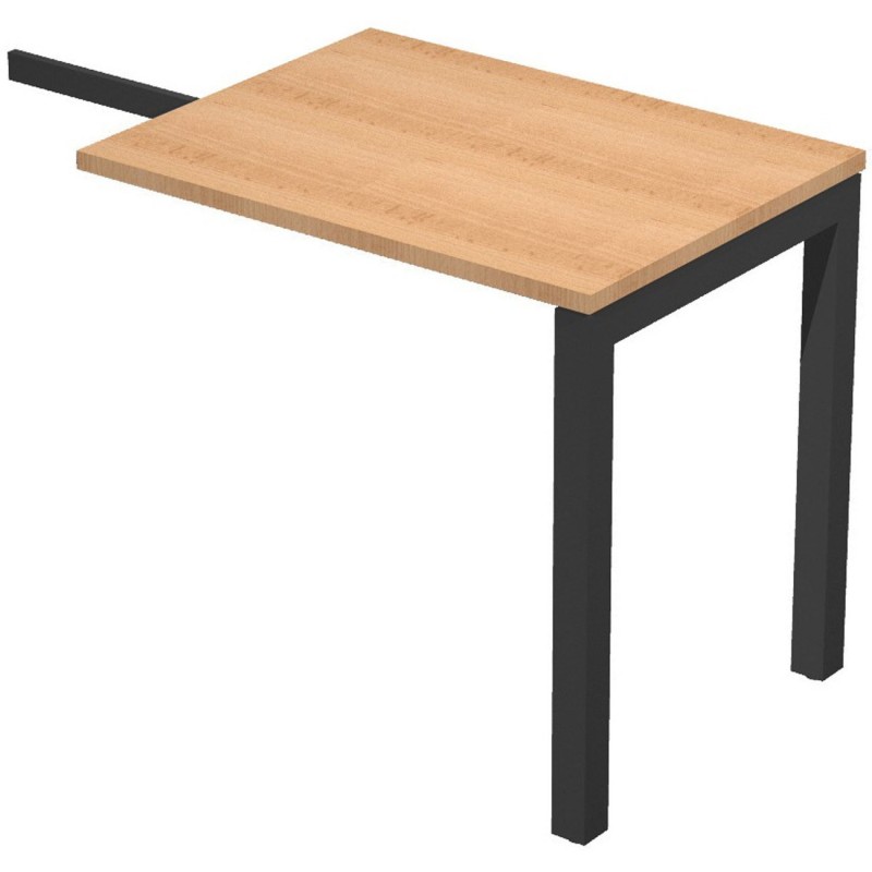 Retour de bureau Eminence - L.80 x P.60 cm - Plateau Hêtre - Pieds Noir