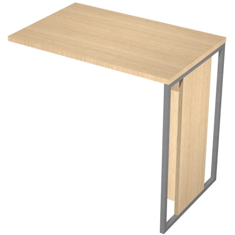 Retour de bureau Presto 80 x 50 cm - Plateau Chêne - Pieds Anthracite