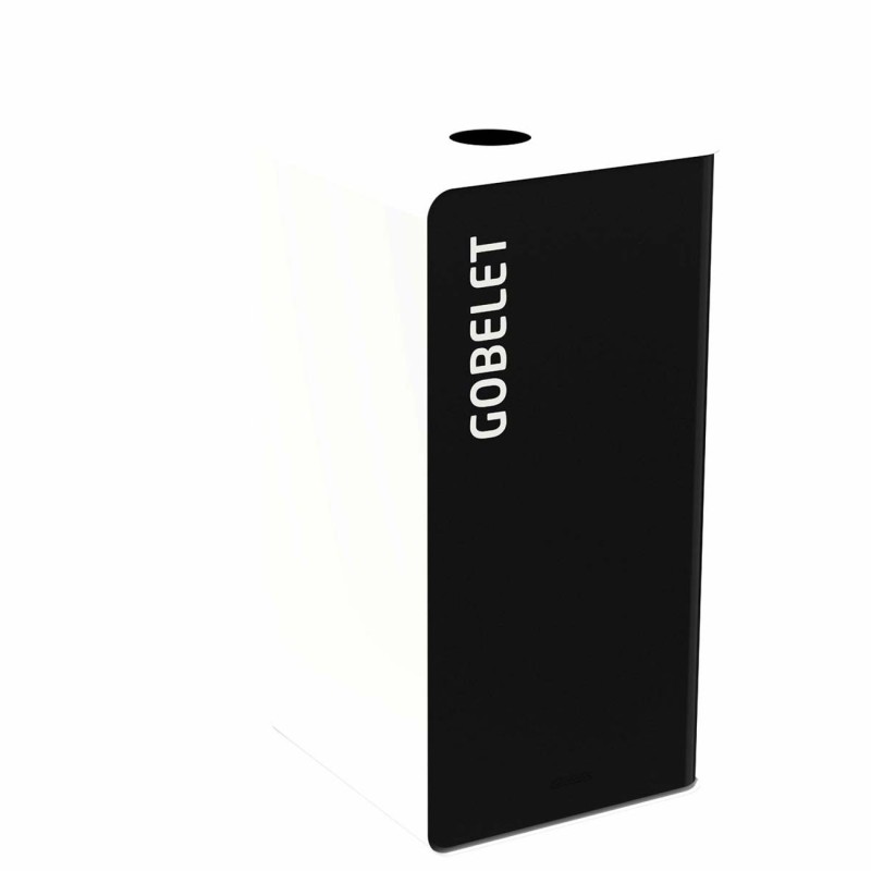 Rossignol Poubelle de tri sélectif Cubatri gobelets - 40L - Noir corps Blanc