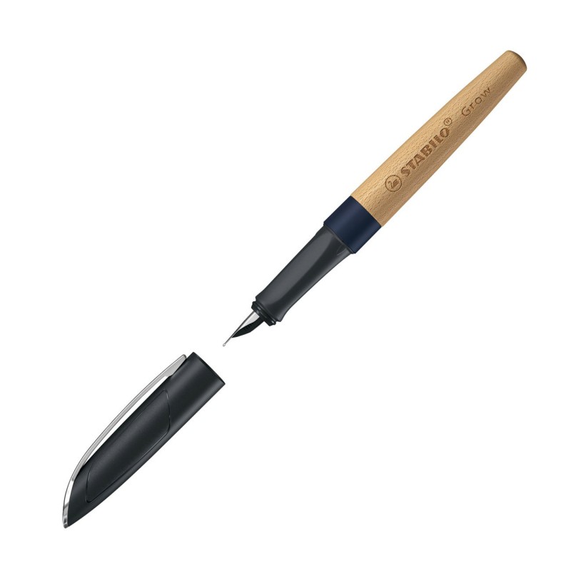 STABILO Stylo plume Grow - Bleu myrtille/hêtre