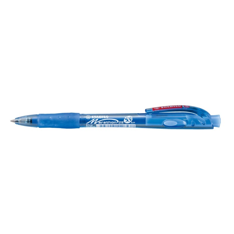 STABILO marathon Stylo bille rétractable pointe moyenne - Bleu