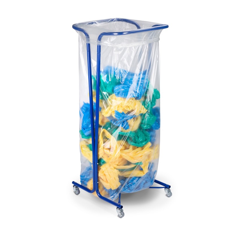 Sac poubelle macroperforé grand volume 400L transparent pour support mobile - Lot de 100