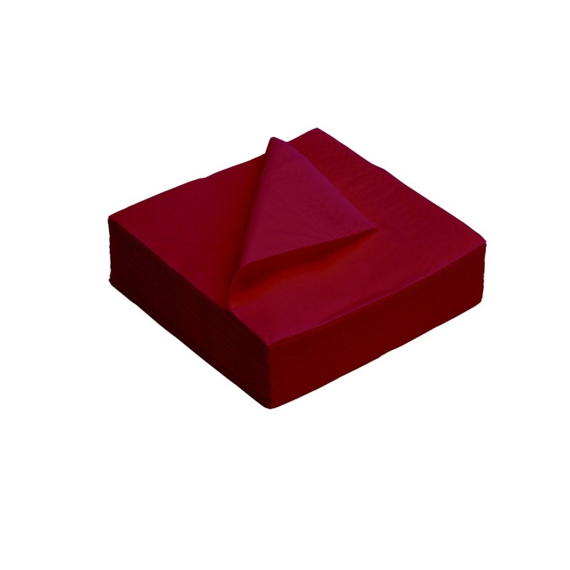 Serviettes de table jetables aspect tissu 40 x 40 cm Bordeaux - Lot de 50
