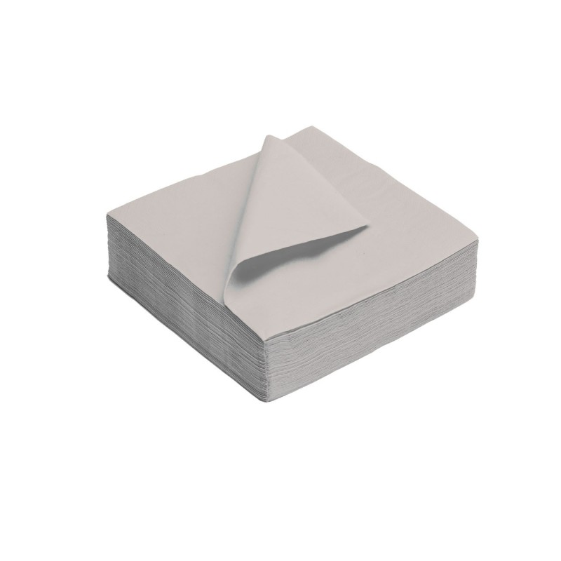 Serviettes de table jetables aspect tissu 40 x 40 cm Perle - Lot de 50