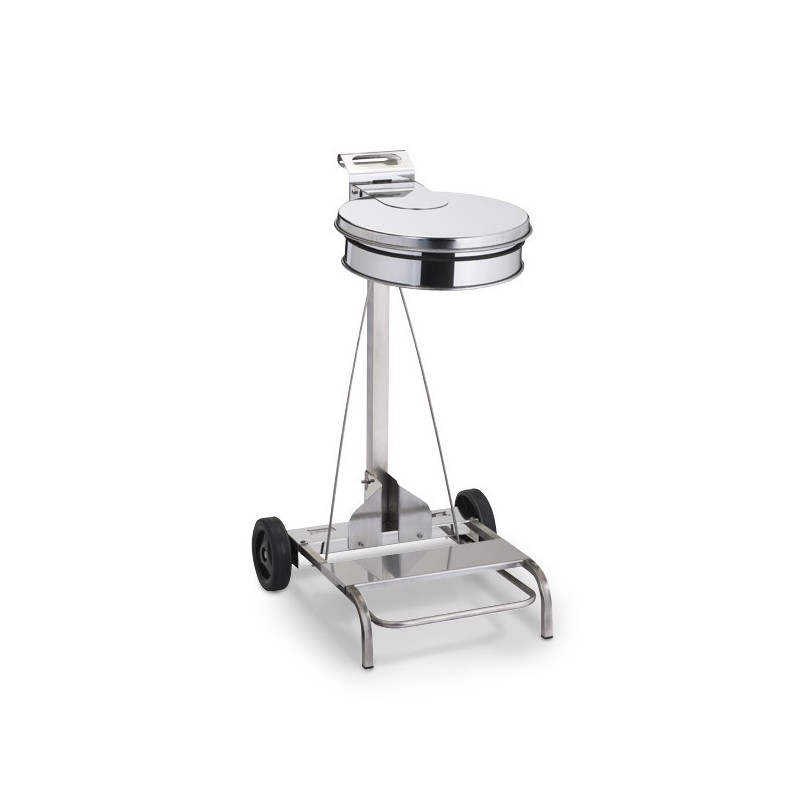 Support-sac mobile à pédale 110 L inox