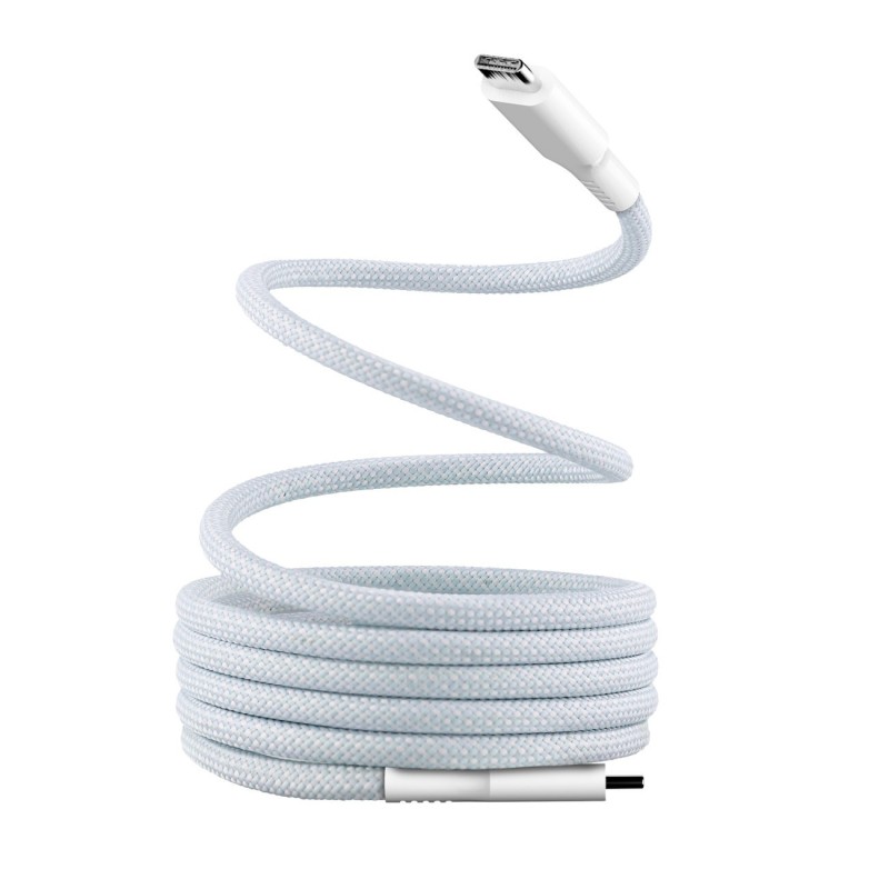 TNB Câble USB-C vers USB-C avec gaine magnétique anti nœuds - 1,5 m - Bleu