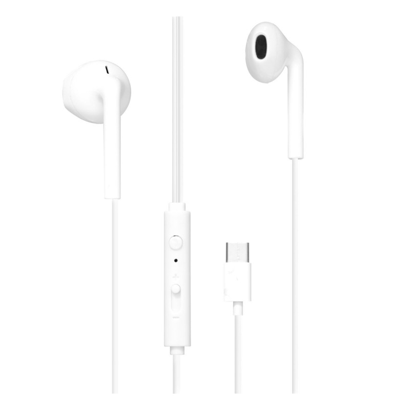 TNB Ecouteurs filaires C-BUDS USB type-C - Télécommande sur le câble - Blanc