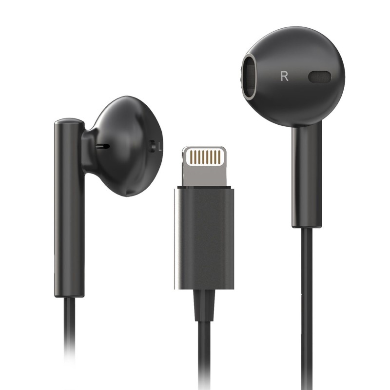 TNB Ecouteurs filaires Lightning Curv compatible Apple - Noir