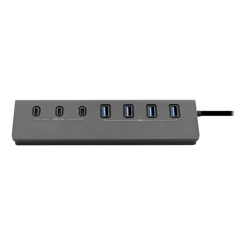 TNB Hub 7en1 USB-A & USB-C 3.0 avec 4x USB-A + 3x USB-C - Vitesse 5 Gbps - Finition Dark aluminium