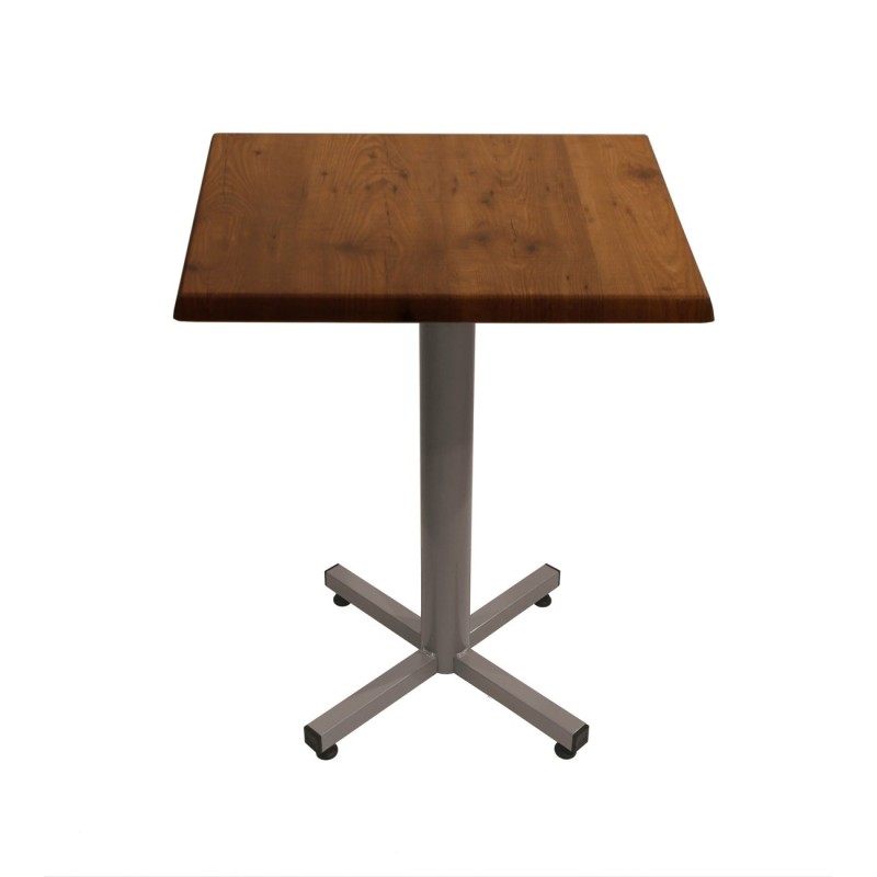 Table Coffee carrée L.70 x P.70 x H.75 cm - Plateau Colorado – Pied central Aluminium