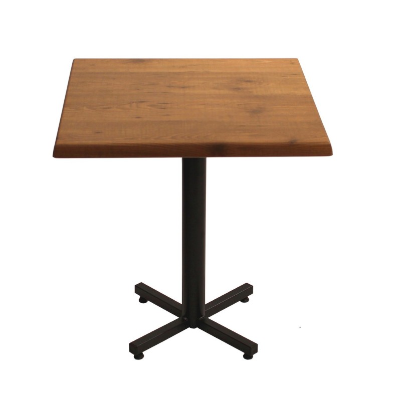 Table Coffee carrée L.70 x P.70 x H.75 cm - Plateau Colorado – Pied central Noir