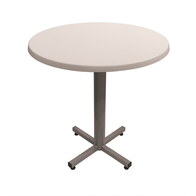 Table Coffee ronde Ø.70 x H.75 cm - Plateau Blanc – Pied central Aluminium