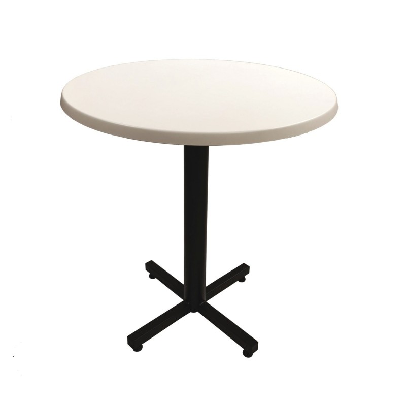 Table Coffee ronde Ø.70 x H.75 cm - Plateau Blanc – Pied central Noir