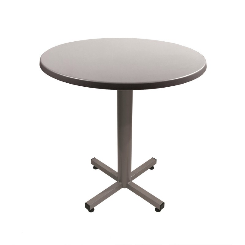 Table Coffee ronde Ø.70 x H.75 cm - Plateau Gris – Pied central Aluminium