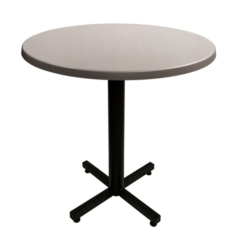 Table Coffee ronde Ø.70 x H.75 cm - Plateau Gris – Pied central Noir