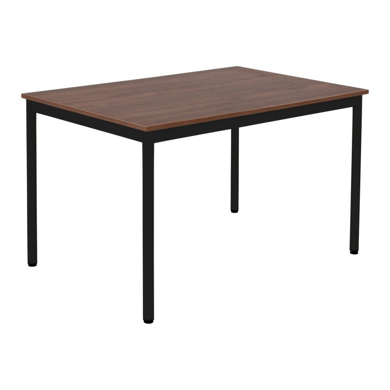 Table de restauration Budget 120 x 80 cm - Plateau Noyer - Pieds métal Noir