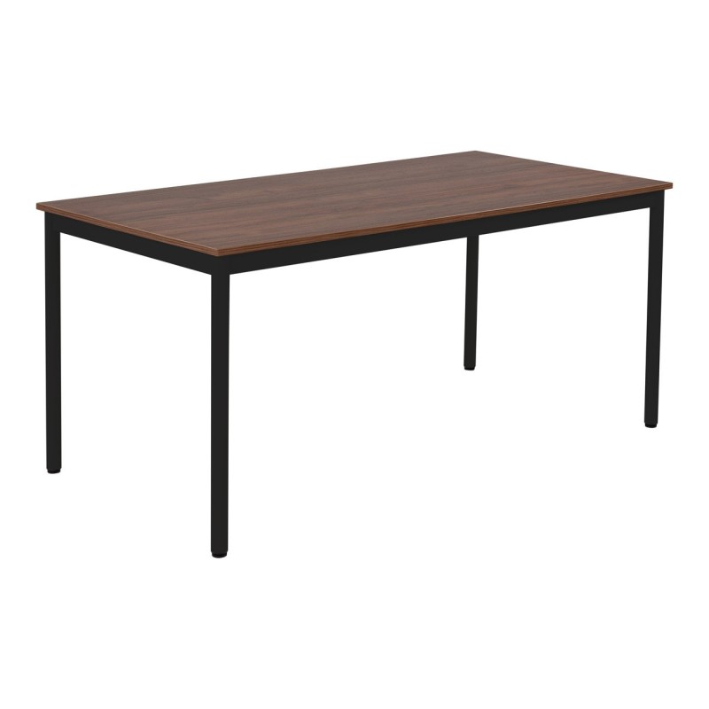 Table de restauration Budget 160 x 80 cm - Plateau Noyer - Pieds métal Noir