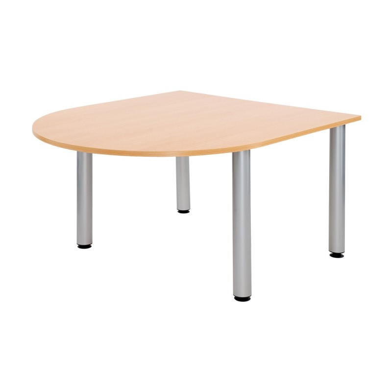 Table de réunion Consul 1/2 rond L.140 x P.120 cm - Hêtre pieds Aluminium
