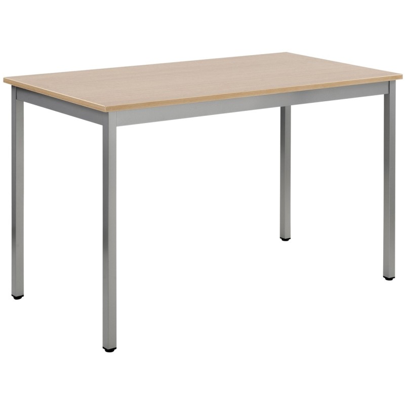 Table de réunion modulable rectangle - L.120 x P.60 cm - Plateau Chêne - Pieds Gris