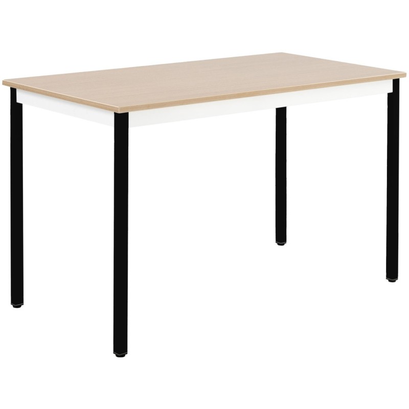 Table de réunion modulable rectangle - L.120 x P.60 cm - Plateau Chêne - Pieds Noir