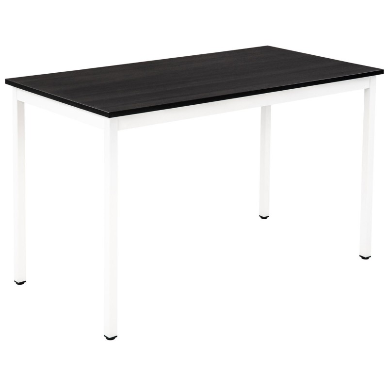Table de réunion modulable rectangle - L.120 x P.60 cm - Plateau Noir - Pieds Blanc