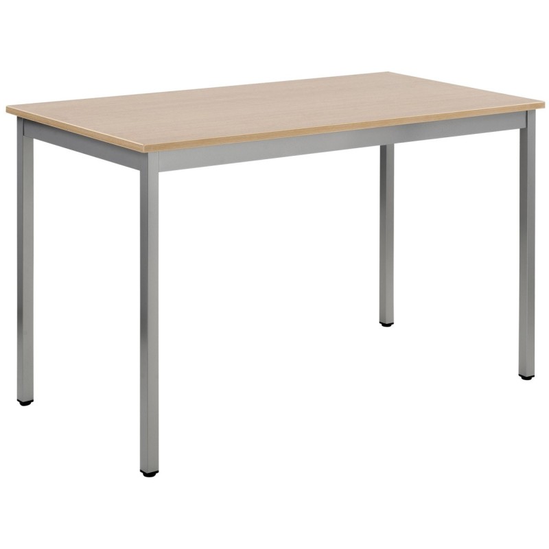 Table de réunion modulable rectangle - L.140 x P.70 cm - Plateau Chêne - Pieds Gris