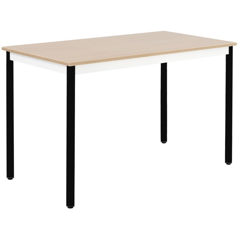 Table de réunion modulable rectangle - L.140 x P.70 cm - Plateau Chêne - Pieds Noir