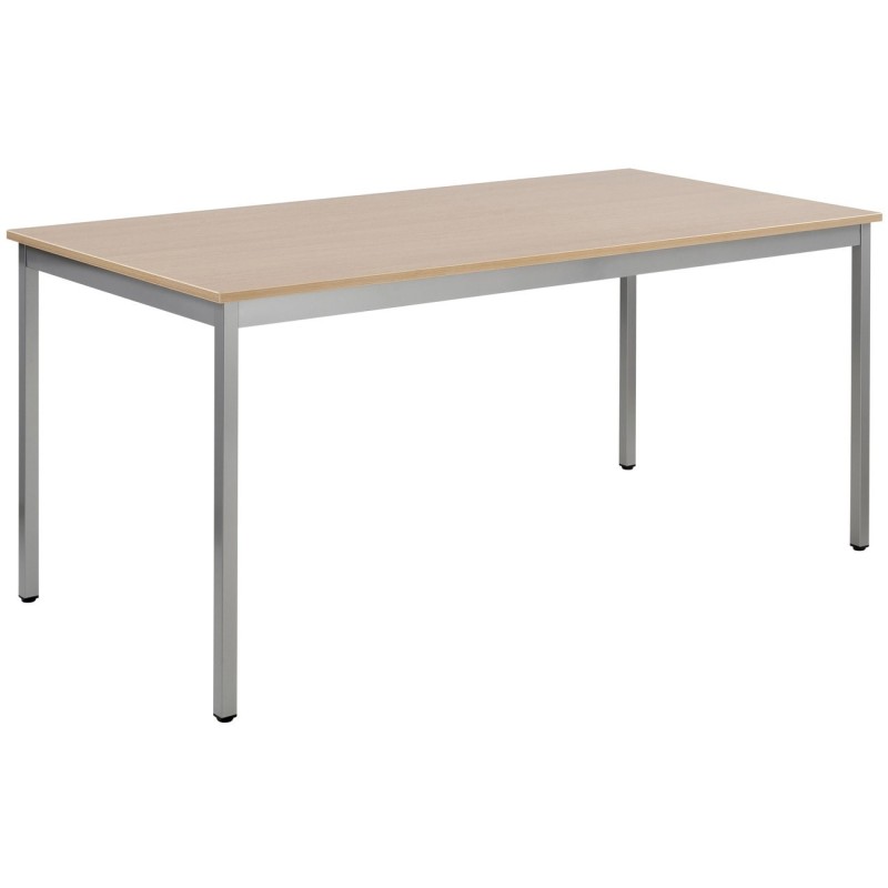Table de réunion modulable rectangle - L.160 x P.80 cm - Plateau Chêne - Pieds Gris