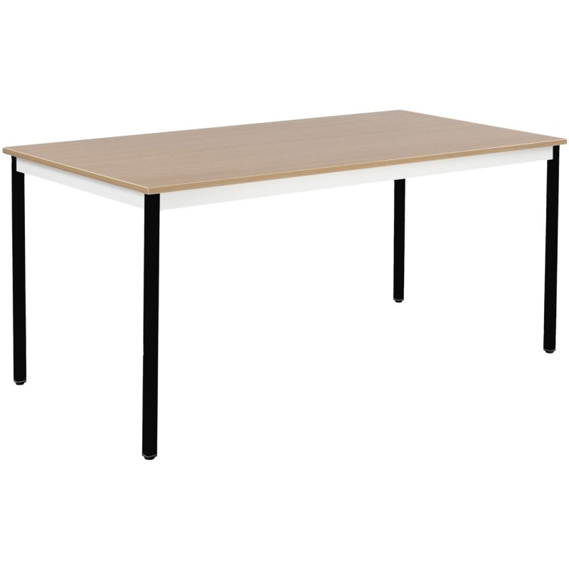 Table de réunion modulable rectangle - L.160 x P.80 cm - Plateau Chêne - Pieds Noir