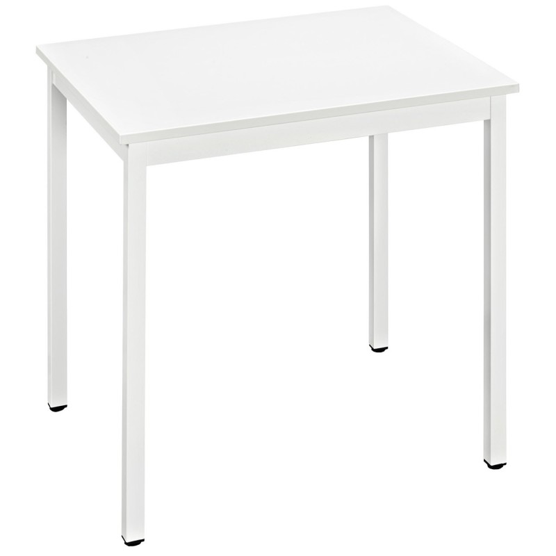 Table de réunion modulable rectangle - L.70 x P.60 cm - Plateau Blanc - Pieds Blanc
