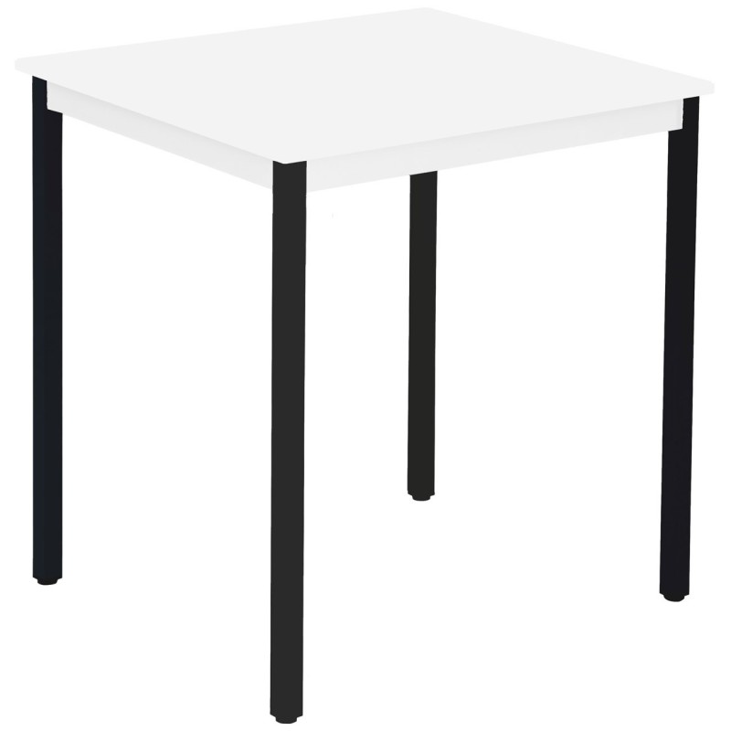 Table de réunion modulable rectangle - L.70 x P.60 cm - Plateau Blanc - Pieds Noir