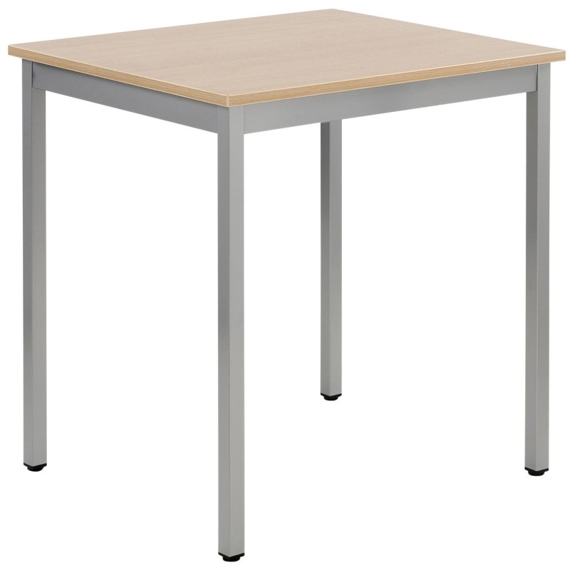 Table de réunion modulable rectangle - L.70 x P.60 cm - Plateau Chêne - Pieds Gris