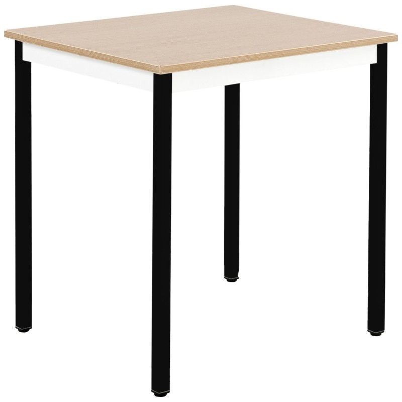 Table de réunion modulable rectangle - L.70 x P.60 cm - Plateau Chêne - Pieds Noir