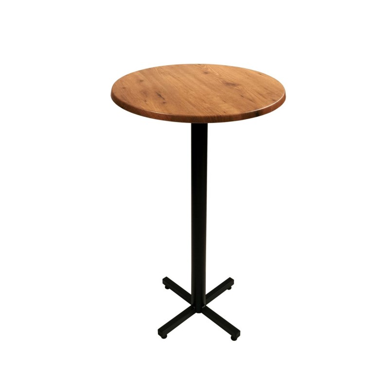 Table mange-debout Coffee ronde Ø.70 x H.115 cm - Plateau Colorado – Pied central Noir