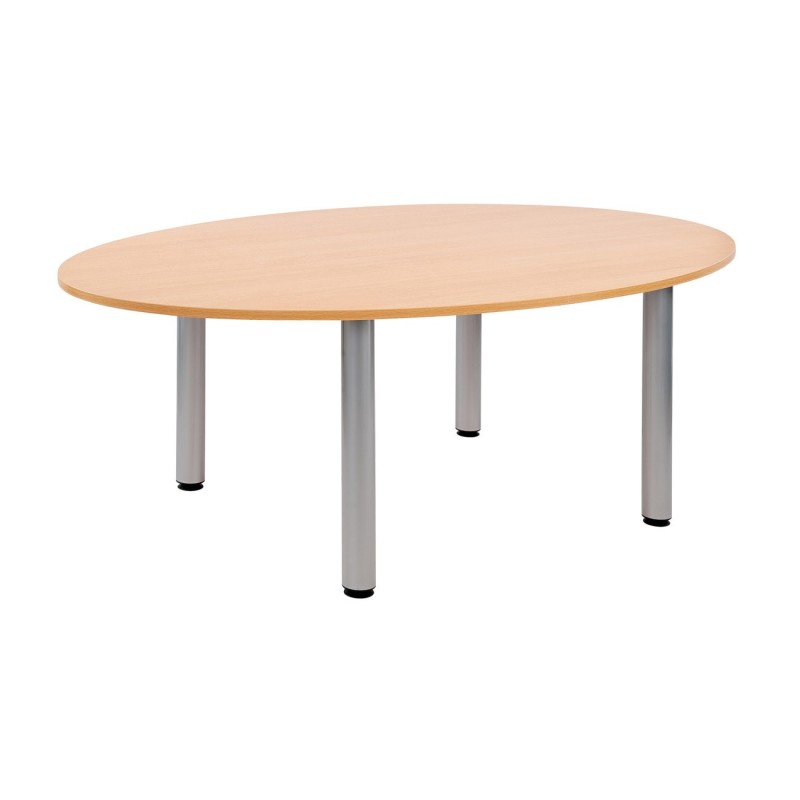 Table ovale de réunion Consul L.200 x P.120 cm - Hêtre pieds Aluminium