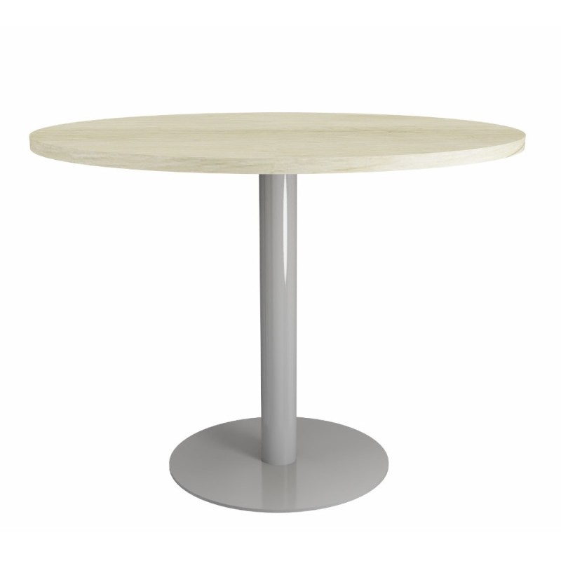 Table ronde de réunion Eminence - Ø 100 cm - Plateau Chêne canadien - Pied Aluminium