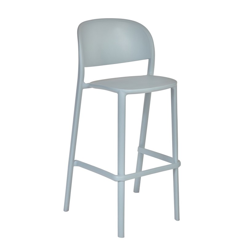 Tabouret haut d'extérieur Lucia en polypropylène recyclable - Gris