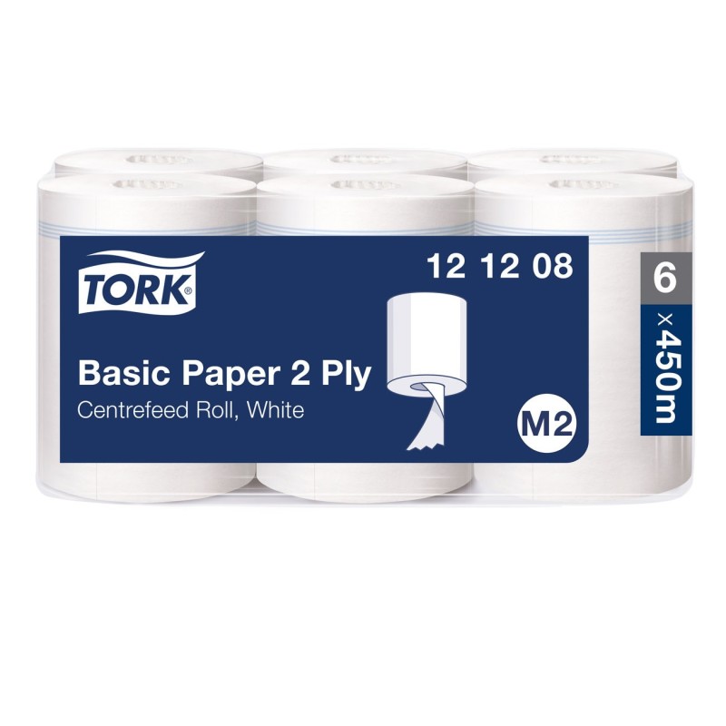 Tork Bobine d'essuyage recyclée à dévidage central grande capacité - 450 feuilles - 121208 - Blanc