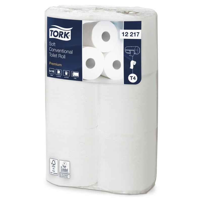 Tork Papier toilette Premium T4 double épaisseur - 72 rouleaux - Blanc
