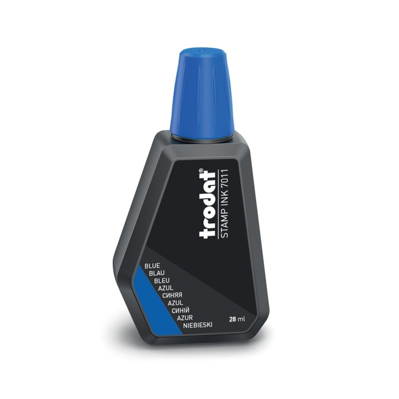 Trodat Flacon d'encre 7011 pour réencrer les tampons - 28 ml - Bleu