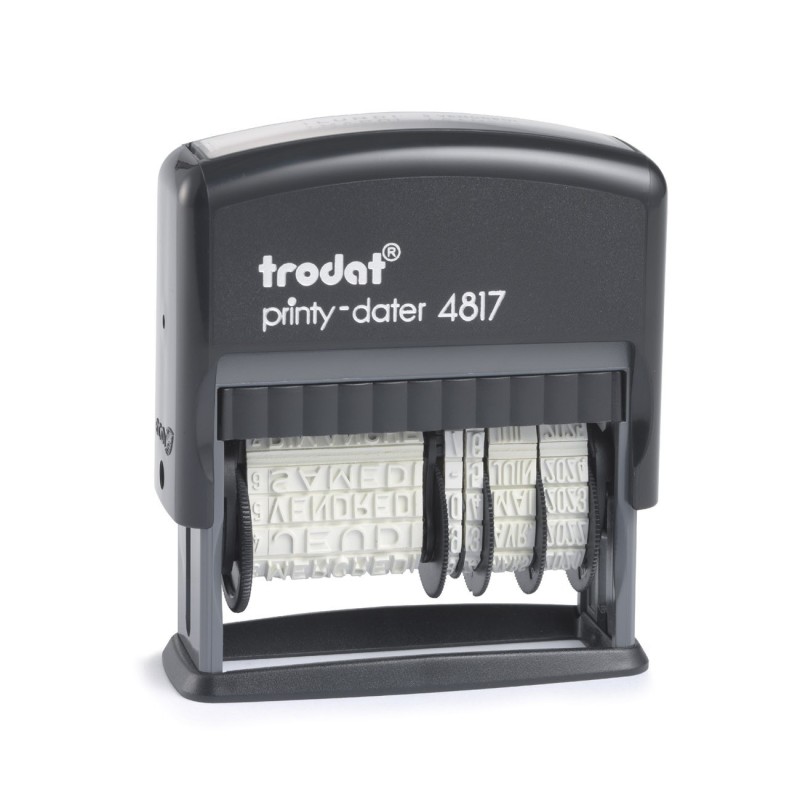 Trodat Tampon dateur multiformules Printy  4817 - 12 formules - 3,8 mm - Noir