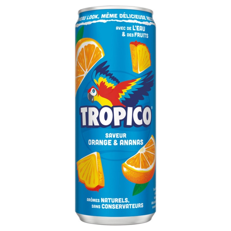 Tropico Orange & Ananas Canette de format slim - Lot de 24 canettes de 33 cl