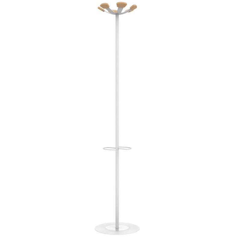 Unilux Portemanteau Vaiina 6 patères - Blanc et bois