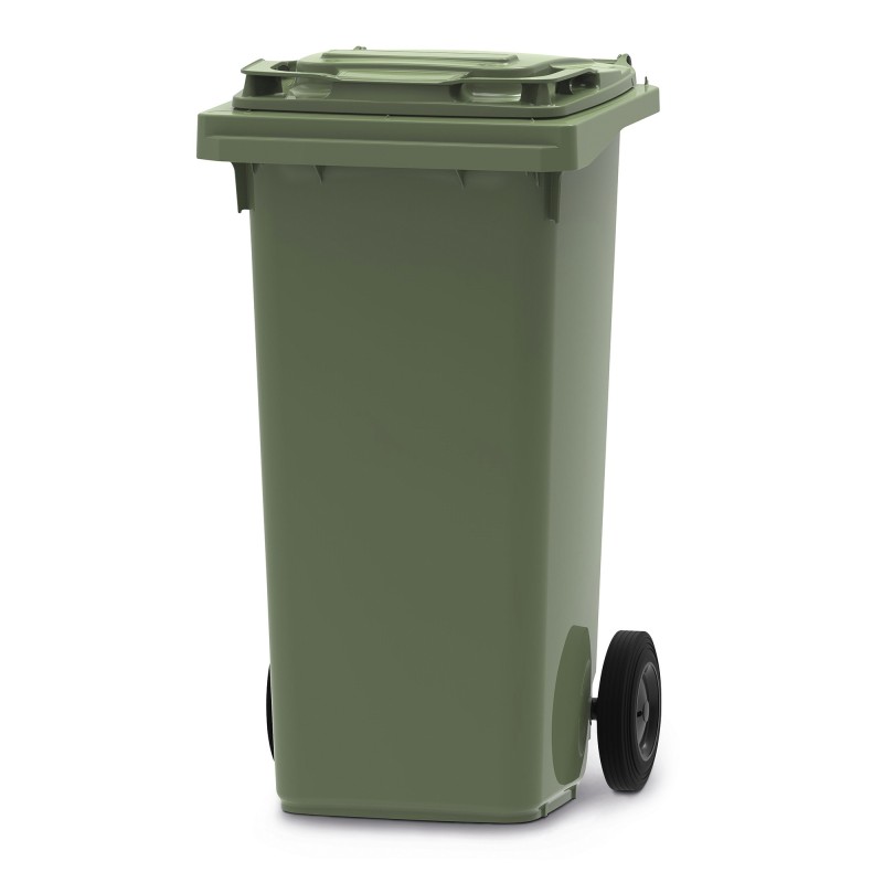 Vepa Bins Conteneur poubelle mobile 2 roues - 120 litres prise frontale - Vert