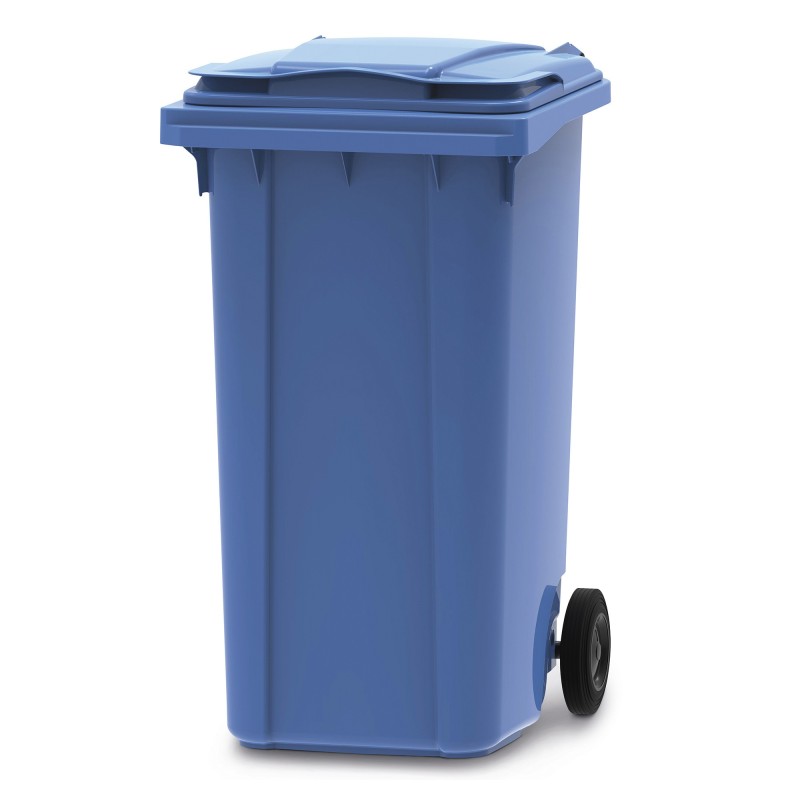 Vepa Bins Conteneur poubelle mobile 2 roues - 240 litres prise frontale - Bleu